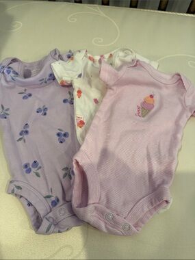 Carter's Baby Girl One-Piece Bodysuits - Lavender, Pink, White